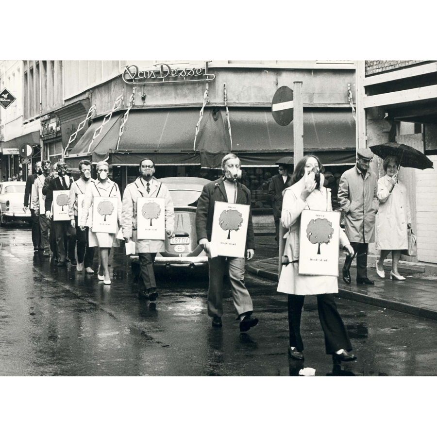 Foto ‘aktie voor groen en leefmilieu’ Volksunie Antwerpen, jaren 1970
