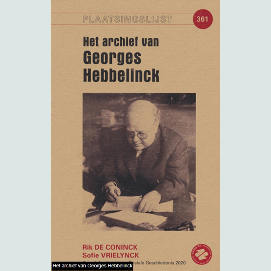 Plaatsingslijst archief Georges Hebbelinck