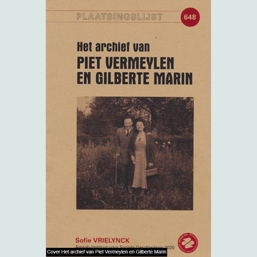 Plaatsingslijst van het archief van Piet Vermeylen en Gilberte Marin