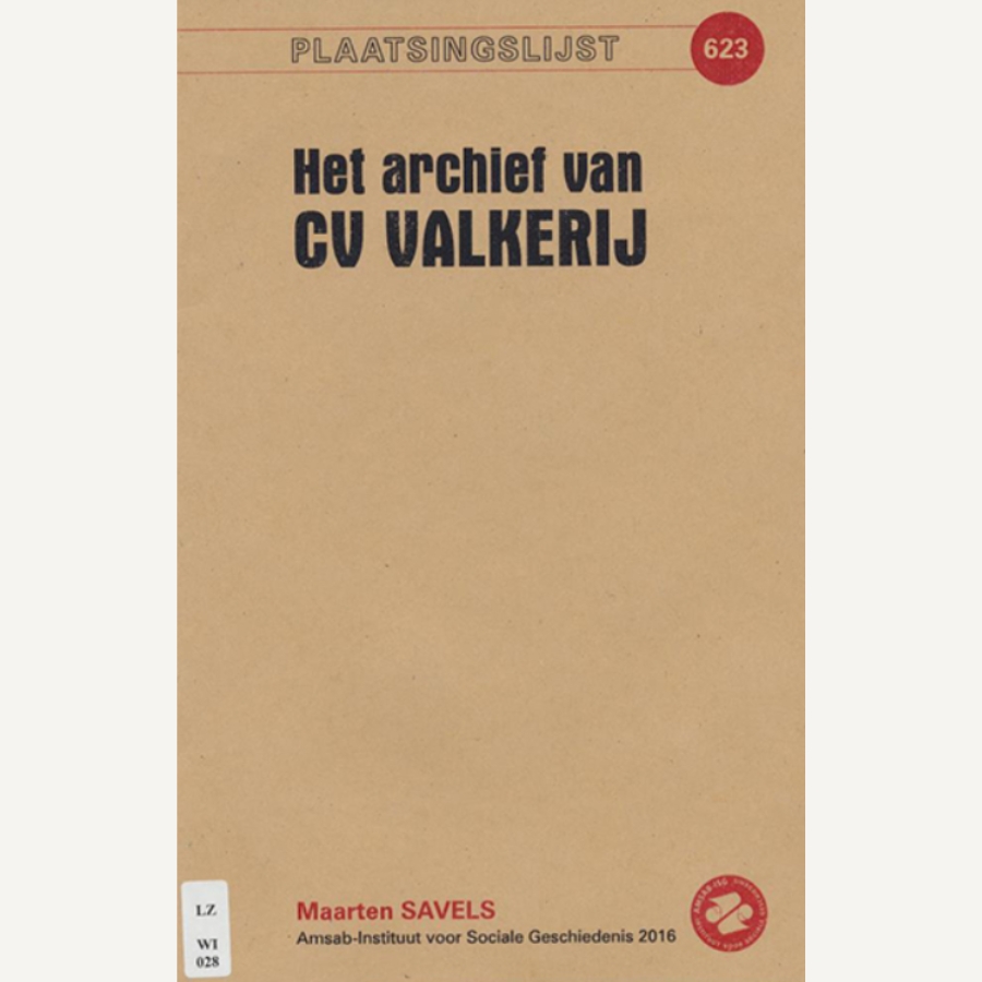 Plaatsingslijst van het archief van CV Valkenrij